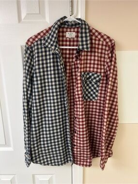 Six Crisp Days Red and Blue Checkered Button Down Shirt